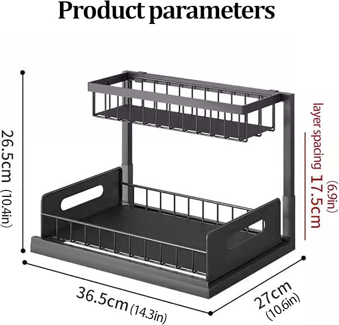 Unter Waschbecken Küchen Organizer , 2-tier Gleitschubladen Organizer mit L-förmiges Design