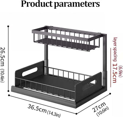 Unter Waschbecken Küchen Organizer , 2-tier Gleitschubladen Organizer mit L-förmiges Design