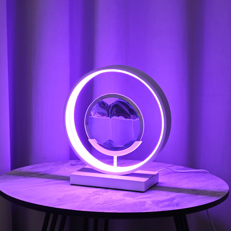 Nordic Nachtlicht LED Sandmalerei 3D Glas Sanduhr Lampe
