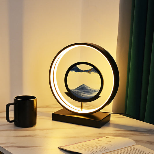Nordic Nachtlicht LED Sandmalerei 3D Glas Sanduhr Lampe